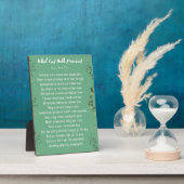 Was Gott versprochen hat (Light Green) Easel Plaqu Fotoplatte (Seite)