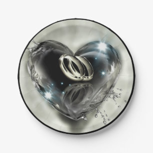 Was Gott zusammengelegt hat Hochzeit (Silber) Pappteller