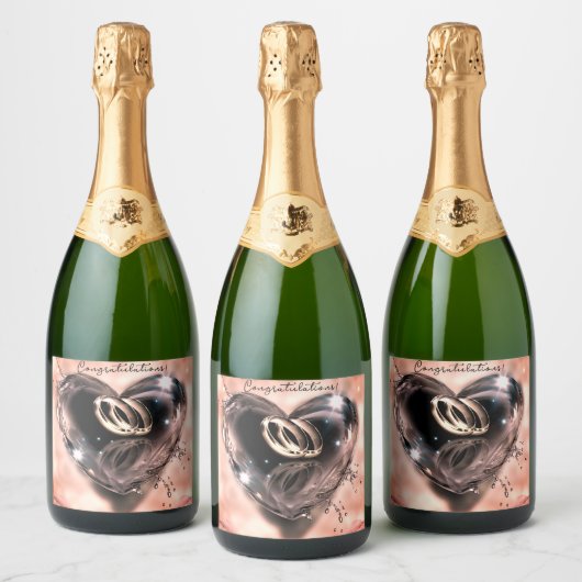 Was Gott zusammengesetzt hat Hochzeit (rosa) Schaumweinetikett (Flaschen)