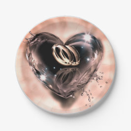 Was Gott zusammengesetzt hat Hochzeitsrosa (Silber Pappteller