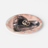 Was Gott zusammengesetzt hat Hochzeitsrosa (Silber Pappteller (Schrägansicht)