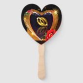 Was Gott zusammengesetzt hat (Rote Rose und Gold) Fächer (Rückseite)