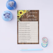 Was Groom sagt Sonnenblumen Brautparty Game Card Flyer (Einzeln)
