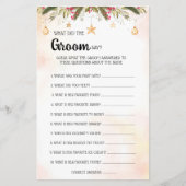 Was Groom sagt Weihnachts Brautparty Game Card F Flyer (Vorne)