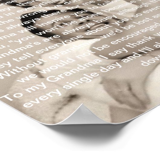 Was Großmutter bedeutet, Gedenkgedicht Poster (Ecke)