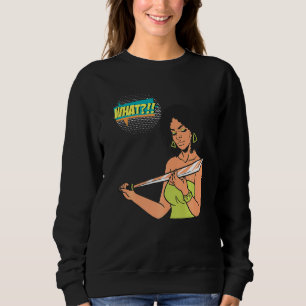 Was Halloween Melanin Braune Haut Frauen Königin M Sweatshirt