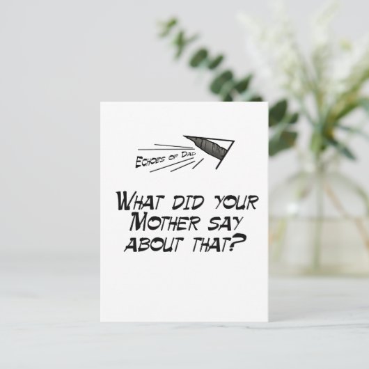Was hat deine Mutter gesagt? Postkarte (Stehend Vorderseite)