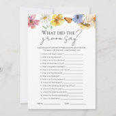 Was hat der Groom gesagt? | Brautparty Game Card Einladung (Vorderseite)