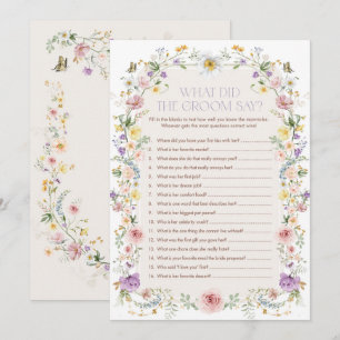 Was hat der Groom gesagt?   Brautparty Game Card Einladung