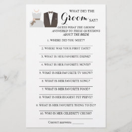 Was hat der Groom gesagt? Brautparty Game Card Flyer