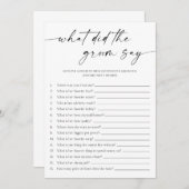 Was hat der Groom gesagt, Brautparty-Spiel Programm (Vorne/Hinten)