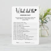 Was hat der Groom gesagt, dass Brautparty elegant Einladung (Stehend Vorderseite)