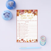 Was hat der Groom gesagt? Herbst-Brautparty Flyer (Einzeln)