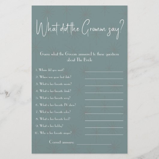 Was hat der Groom gesagt? Showspiel-Flyer Flyer (Vorne)