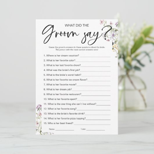 Was hat der Groom zum Brautparty gesagt? Einladung (Stehend Vorderseite)