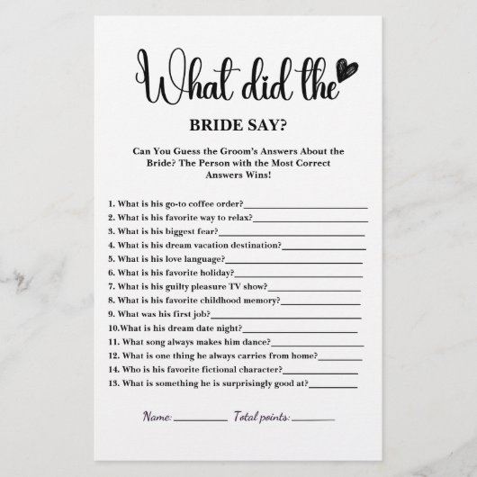 Was hat die Braut gesagt, dass Brautparty elegant (Vorderseite)