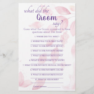 Was hat die Groom gesagt Pink Whatercolor Verlasse Flyer