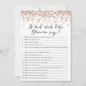 Was hat Groom gesagt, Rose Brautparty Game 12x18 Einladung (Vorderseite)
