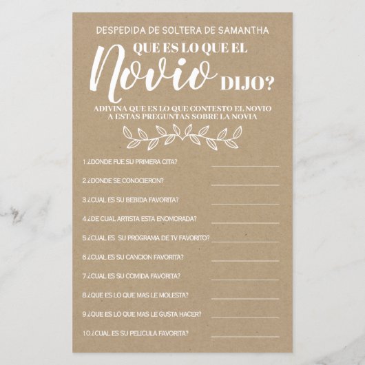 Was hat Groom zu zweisprachigem Brautparty gesagt? (Rückseite)