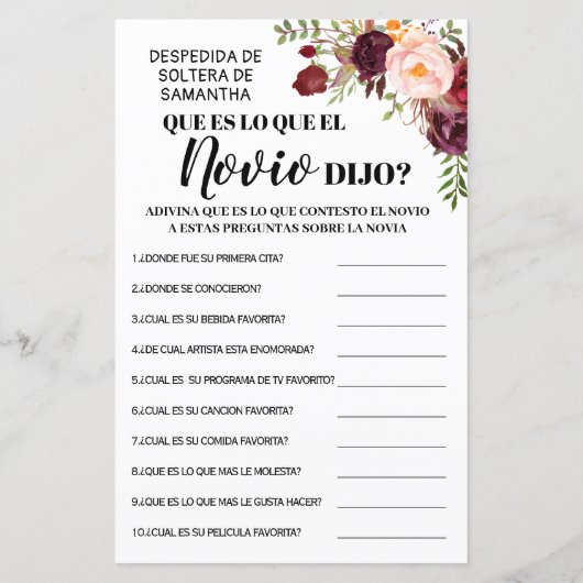 Was hat Groom zweisprachig zu Brautparty gesagt? (Rückseite)