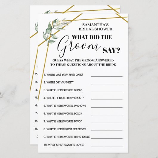 Was hat Groom zweisprachiges Brautparty gesagt? (Vorne/Hinten)