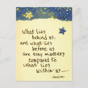 Was hinter uns liegt ...Sprichwort farbige zeichne Postkarte