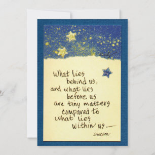 Was hinter uns liegt ... Sprichwort gefärbt zeichn Mitteilungskarte