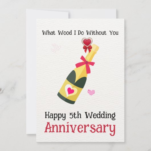 Was Holz, das ich ohne Sie glücklich 5. Hochzeit t Einladung (Vorderseite)