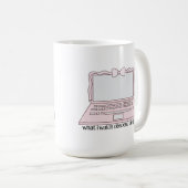 Was ich auf süßem Laptop-Design ansehe Obszöne Din Kaffeetasse (VorderseiteRechts)
