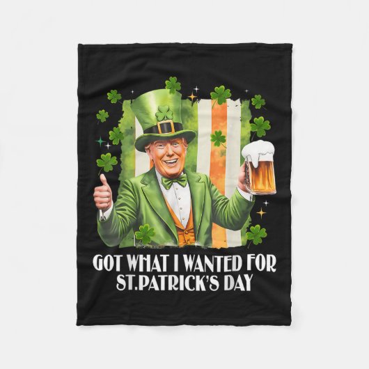 Was ich für St. Patricks Day Funny Trump Gewollt h Fleecedecke (Vorderseite)