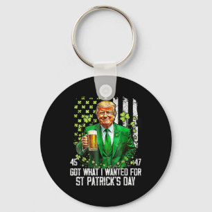 Was ich für St. Patricks Day Funny Trump Gewollt h Schlüsselanhänger