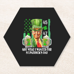 Was ich für St. Patrick's Day Funny Trump Gewollt Untersetzer