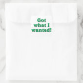 Was ich Gewollt habe got Quadratischer Aufkleber (Tasche)