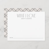 Was ich Liebe halte Hinweiskarte (Vorne/Hinten)