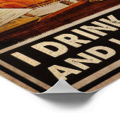 Was ich mache, spiele ich Golf I Drink Bourbon Pos Poster (Ecke)