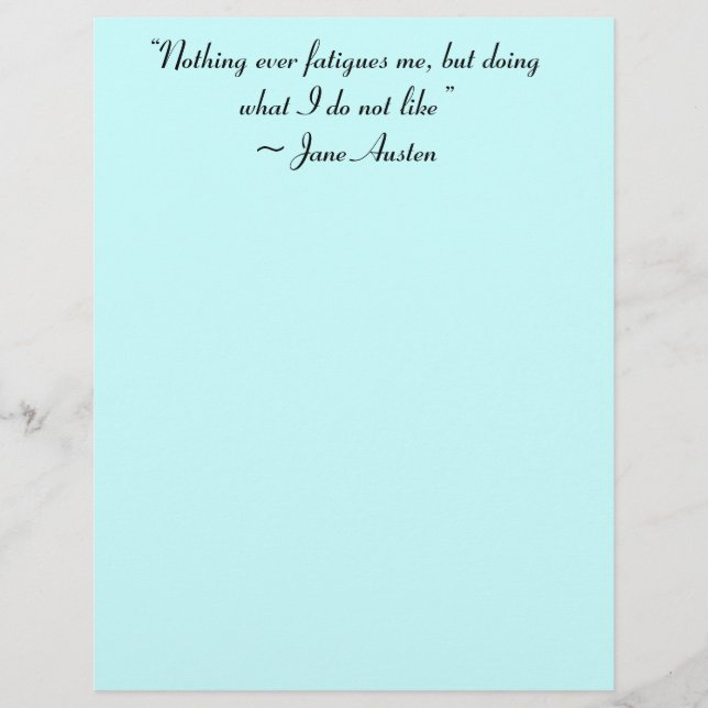 Was ich nicht mag, Jane Austen Zitat (Vorderseite)