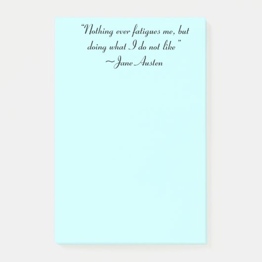 Was ich nicht mag, Jane Austen Zitat Post-it Klebezettel (Vorderseite)