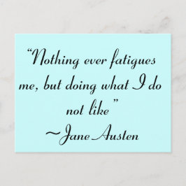 Was ich nicht mag, Jane Austen Zitat Postkarte