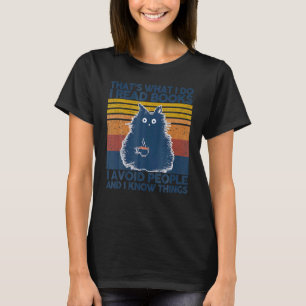 Was ich tue, lese ich Bücher Vintager Katzenbücher T-Shirt