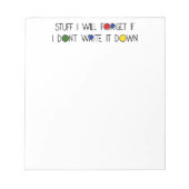 Was ich vergessen werde... notizblock (Vorderseite)