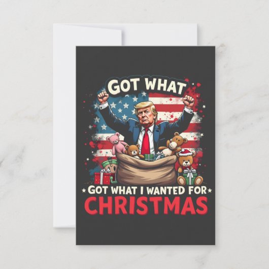 Was ich zu Weihnachten Gewollt habe, got Trump San Dankeskarte (Vorderseite)