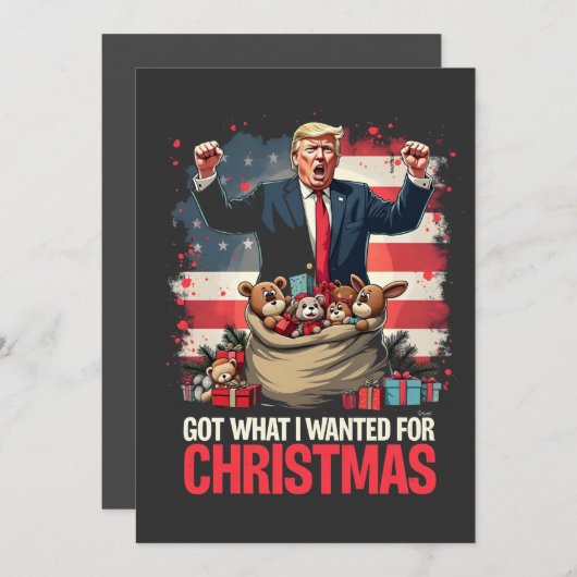 Was ich zu Weihnachten gewollt habe, got Trump San Dankeskarte (Vorne/Hinten)