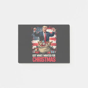 Was ich zu Weihnachten gewollt habe, got Trump San Post-it Klebezettel