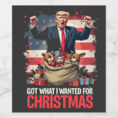 Was ich zu Weihnachten gewollt habe, got Trump San Weinetikett (Einzelnes Label)