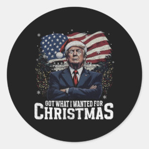 Was ich zu Weihnachten Gewollt habe, hat Trump 202 Runder Aufkleber