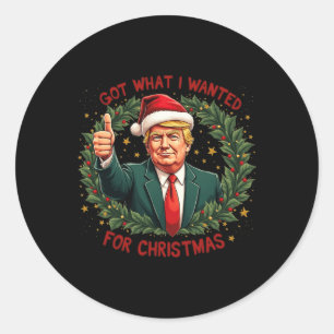 Was ich zu Weihnachten Gewollt habe, Trump 2024 3 Runder Aufkleber