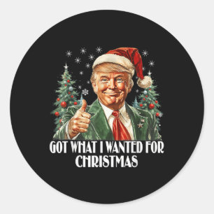 Was ich zu Weihnachten Gewollt habe - Trump-Weihna Runder Aufkleber
