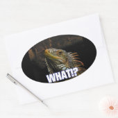Was? Iguana Ovaler Aufkleber (Umschlag)