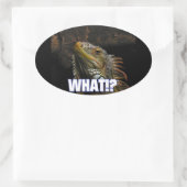 Was? Iguana Ovaler Aufkleber (Tasche)