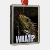 Was? Iguana Silbernes Ornament (Rechts)